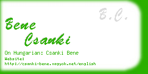 bene csanki business card